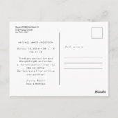 スクリプモダント写真ベビーありがとう ポストカード (裏面)