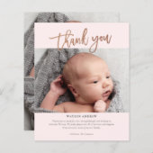スクリプモダント写真ベビーサンキューカード (正面/裏面)