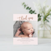 スクリプモダント写真ベビーサンキューカード (スタンド正面)
