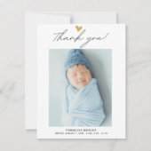 スクリプモダント写真ベビーサンキューカード サンキューカード (正面)