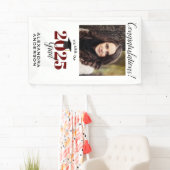 スクリプモダント写真マルーン垂直方向の卒業 横断幕 (インサイチュ)