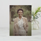 スクリプモダント写真ミニマル40th Birthday 招待状 (スタンド正面)