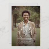 スクリプモダント写真ミニマル40th Birthday 招待状 (正面/裏面)