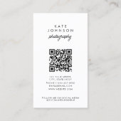 スクリプモダント写真家QRコードソーシャルメディア 名刺 (裏面)