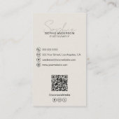 スクリプモダント写真撮影QRソーシャルメディア 名刺 (裏面)