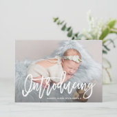 スクリプモダント写真男の赤ちゃん誕生発表 案内状 (スタンド正面)