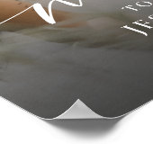 スクリプモダント写真白黒の結婚サイン ポスター (角)