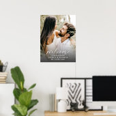 スクリプモダント写真白黒の結婚サイン ポスター (ホームオフィス)