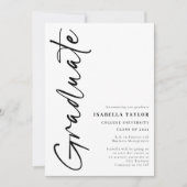 スクリプモダント写真白黒卒業 案内状 (正面)