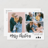 スクリプモダント写真雪のクリスマスホリデー シーズンポストカード (正面/裏面)