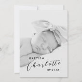 スクリプモダント写真黒十字洗礼 招待状 (正面)