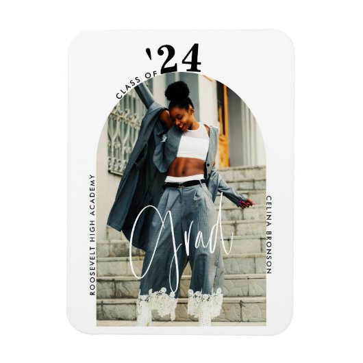 スクリプモダント写真2024ミニマル卒業 マグネット (縦)