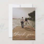 スクリプモダント写真QRコー結婚ド サンキューカード (正面)