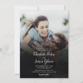 スクリプモダント写真QRコー結婚ド 招待状 (正面)