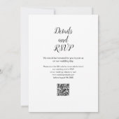 スクリプモダント写真QRコー結婚ド 招待状 (裏面)