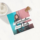 スクリプモダント卒業パーティーお祝い写真 スタンダードカクテルナプキン