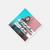 スクリプモダント卒業パーティーお祝い写真 スタンダードカクテルナプキン (角)