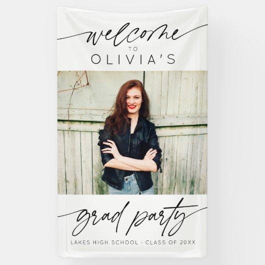 スクリプモダント卒業パーティーの写真へようこそ 横断幕 (縦)