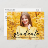 スクリプモダント卒業パーティー招待状写真B インビテーションポストカード (正面/裏面)