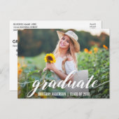 スクリプモダント卒業パーティー招待状写真W インビテーションポストカード (正面/裏面)