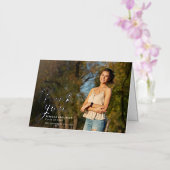 スクリプモダント卒業写真ありがとうシルバー 箔グリーティングカード (蘭)