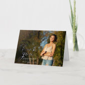 スクリプモダント卒業写真ありがとうシルバー 箔グリーティングカード (正面)