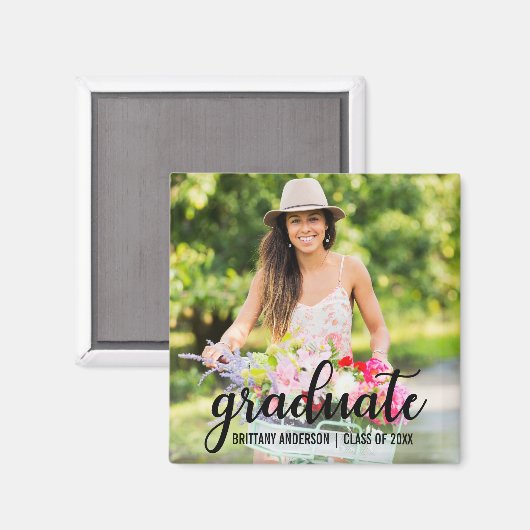 スクリプモダント卒業写真B Sq マグネット (正面/裏面)