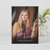 スクリプモダント卒業名写真卒業パーティー 招待状 (スタンド正面)