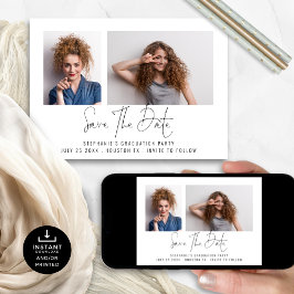 スクリプモダント卒業2枚の写真卒業 セーブザデート