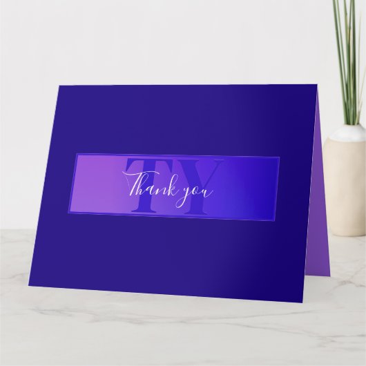 スクリプモダント名とモノグラムグラデーション紫 カード (正面)