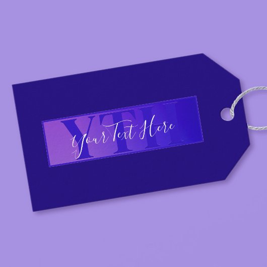 スクリプモダント名とモノグラムグラデーション紫 ギフトタグ