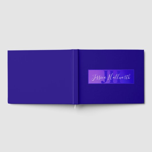 スクリプモダント名とモノグラムグラデーション紫 ゲストブック (全面)