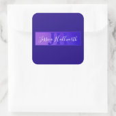 スクリプモダント名とモノグラムグラデーション紫 スクエアシール (バッグ)