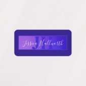 スクリプモダント名とモノグラムグラデーション紫 ラベル (デザイン1)