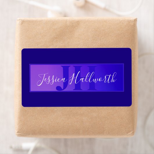 スクリプモダント名とモノグラムグラデーション紫 ラベル (インサイチュ)