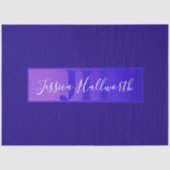 スクリプモダント名とモノグラムグラデーション紫 薄葉紙 (正面)