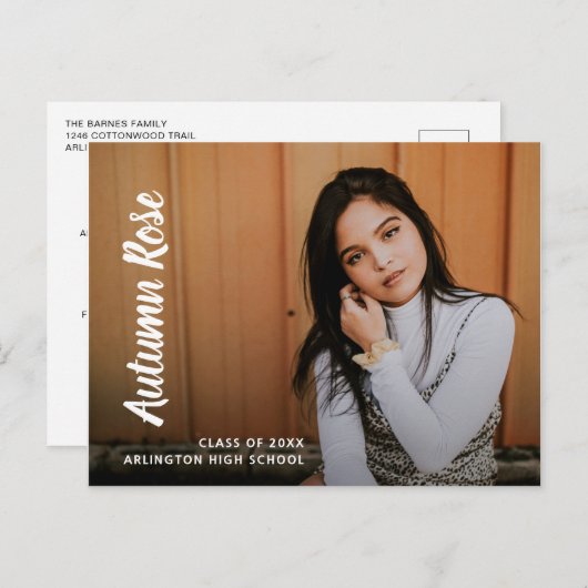 スクリプモダント名フォトコラージュガール卒業 案内ポストカード (正面/裏面)