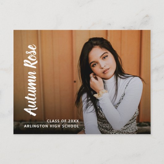 スクリプモダント名フォトコラージュガール卒業 案内ポストカード (正面)