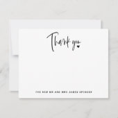 スクリプモダント名フォトハート結婚の感謝 ノートカード (正面)