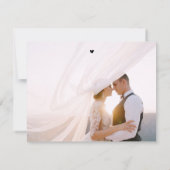 スクリプモダント名フォトハート結婚の感謝 ノートカード (裏面)