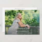 スクリプモダント名フォト卒業パーティー 招待状 (正面/裏面)