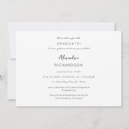 スクリプモダント名写真卒業のお知らせ4 招待状 (裏面)