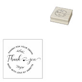 スクリプモダント名前をカスタムするラウンドサンキューハンドメイド ラバースタンプ (押印)