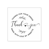 スクリプモダント名前をカスタムするラウンドサンキューハンドメイド ラバースタンプ (インプリント)