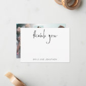 スクリプモダント名5枚の写真に結婚感謝 ノートカード (正面/裏面インサイチュ)