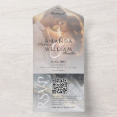 スクリプモダント名Qrコードフォト結婚ズ オールインワン招待状 (内側)