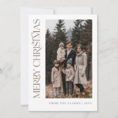 スクリプモダント垂直2フォトファミリークリスマス シーズンカード (正面)