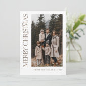 スクリプモダント垂直2フォトファミリークリスマス シーズンカード (スタンド正面)