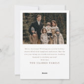 スクリプモダント垂直2フォトファミリークリスマス シーズンカード (裏面)