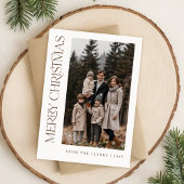 スクリプモダント垂直2フォトファミリークリスマス シーズンカード